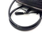 Prada Triangle Logo Nylon Bowling Bag Leather Black Mini Silver — view 5