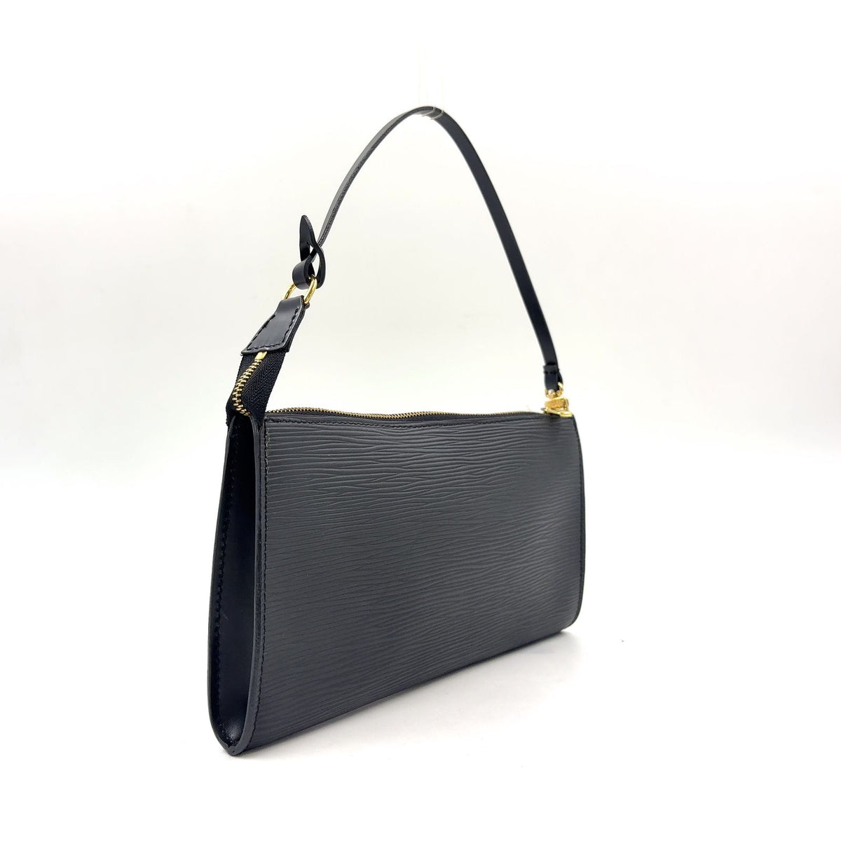 Louis Vuitton Pochette Accessoires Epi Noir Leather Black Handbag Gold — view 2