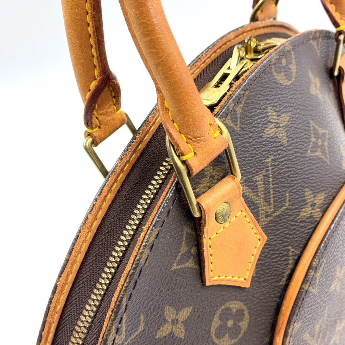 Louis Vuitton Ellipse PM Monogram Brown Handbag Gold — view 7