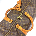 Louis Vuitton Keepall 55 Monogram Leather Brown Boston Bag Gold — view 7