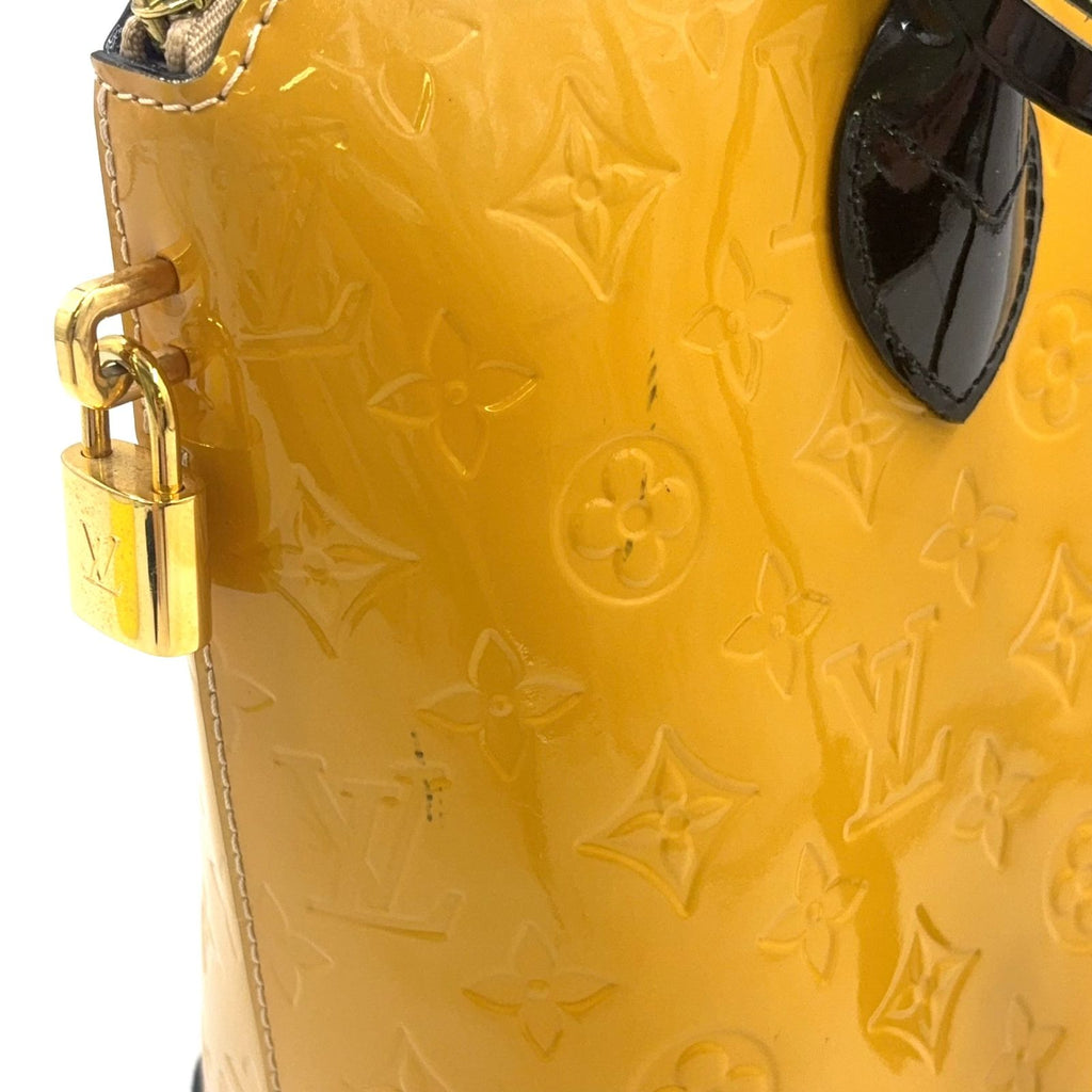 Louis Vuitton Vernis Lockit PM Monogram Patent Leather Yellow Black Handbag Gold — view 8