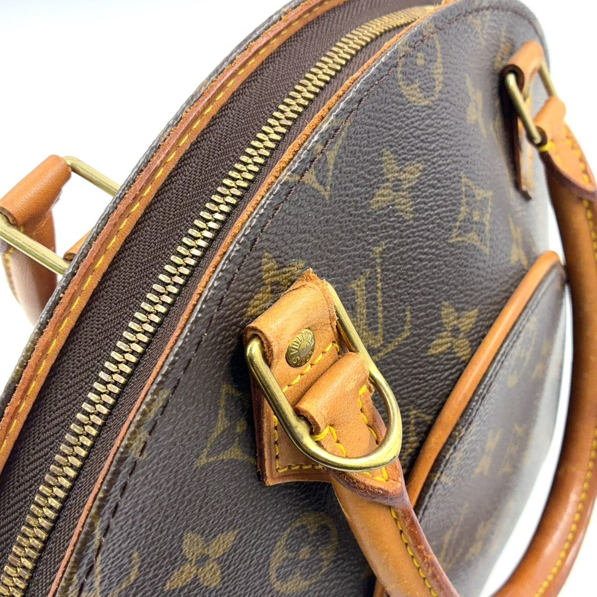 Louis Vuitton Ellipse PM Monogram Brown Handbag Gold — view 8