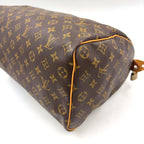 Louis Vuitton Speedy 35 Monogram Leather Brown Handbag Gold — view 7