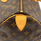 Louis Vuitton Speedy 35 Monogram Leather Brown Handbag Gold — view 4