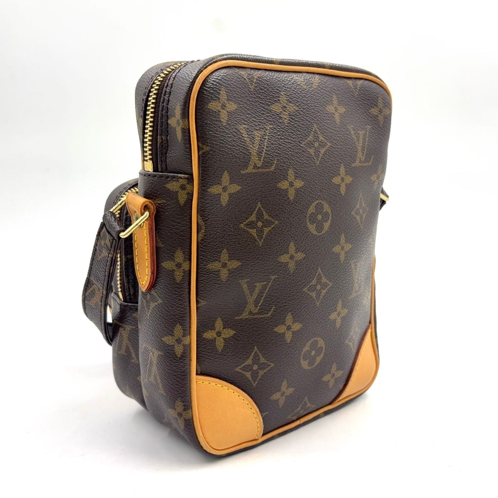 Louis Vuitton Amazon Monogram Leather Brown Shoulder Bag Gold — view 2