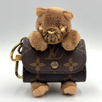 Louis Vuitton LV Monogram Airpods Case Brown Bag Charm Gold