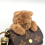 Louis Vuitton LV Monogram Airpods Case Brown Bag Charm Gold — view 8