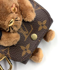Louis Vuitton LV Monogram Airpods Case Brown Bag Charm Gold — view 7