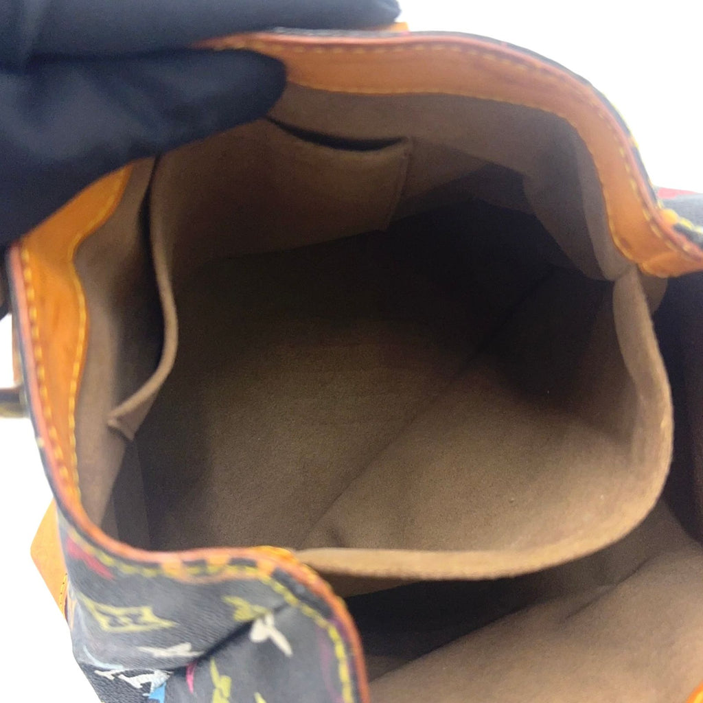 Louis Vuitton Audra Monogram Multicolor Noir Leather Brown Black Handbag Gold — view 4