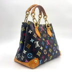 Louis Vuitton Audra Monogram Multicolor Noir Leather Brown Black Handbag Gold — view 2