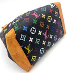 Louis Vuitton Audra Monogram Multicolor Noir Leather Brown Black Handbag Gold — view 6