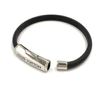 Louis Vuitton Bracelet Leather Metal Black Silver — view 6