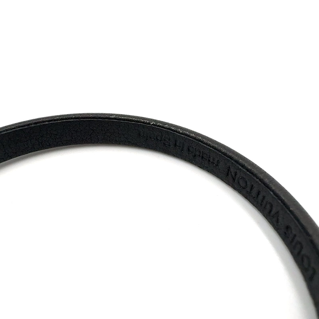 Louis Vuitton Bracelet Leather Metal Black Silver — view 7