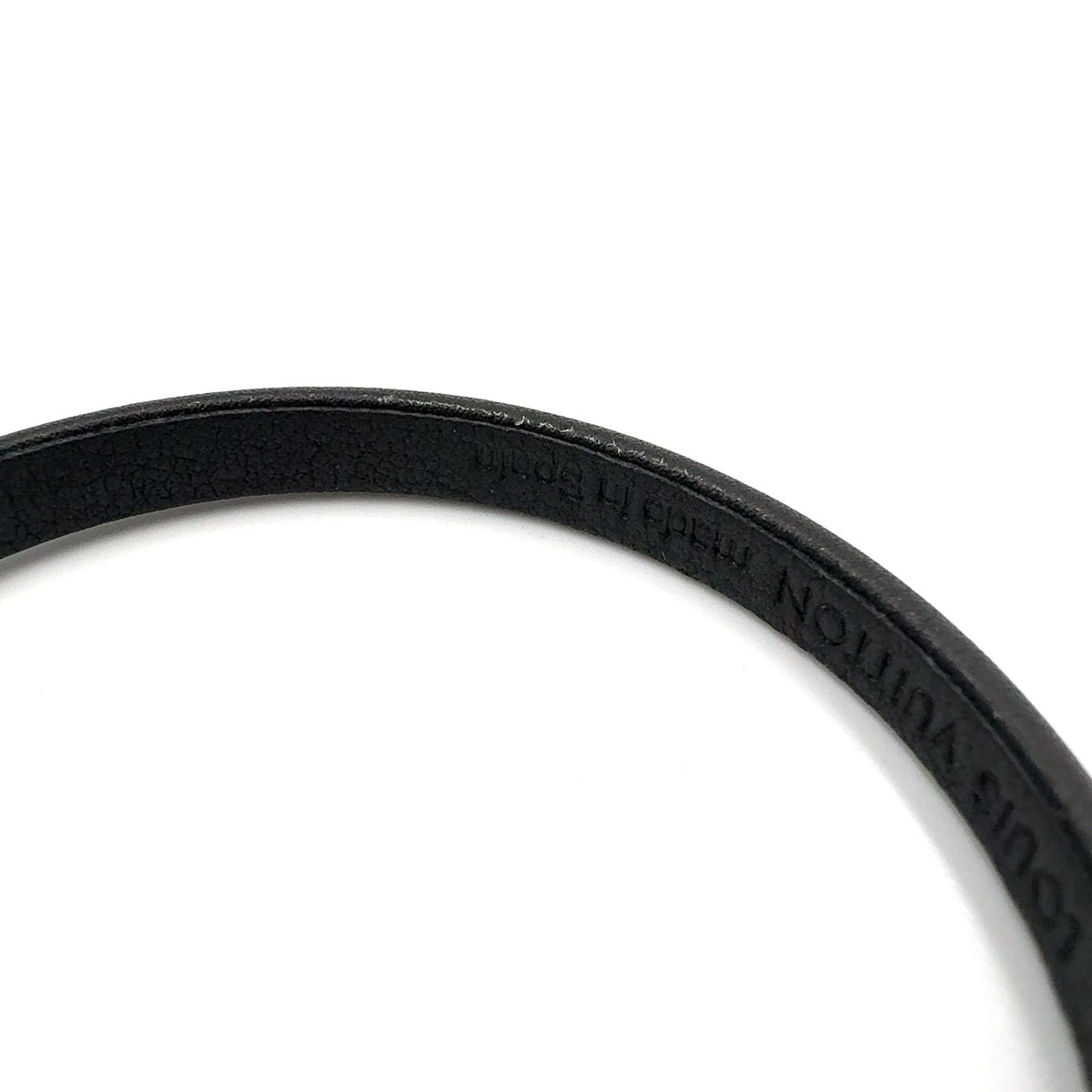 Louis Vuitton Bracelet Leather Metal Black Silver — view 7