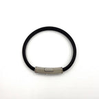 Louis Vuitton Bracelet Leather Metal Black Silver — view 3