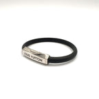 Louis Vuitton Bracelet Leather Metal Black Silver — view 2