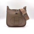 Hermes Evelyne Trois PM Etoupe Taurillon Leather Gray Brown Shoulder Bag Silver