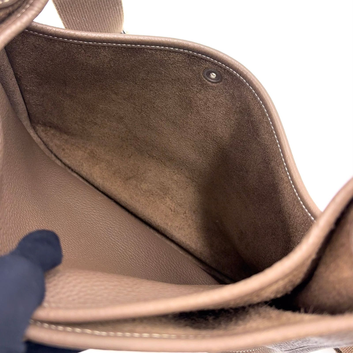 Hermes Evelyne Trois PM Etoupe Taurillon Leather Gray Brown Shoulder Bag Silver — view 6