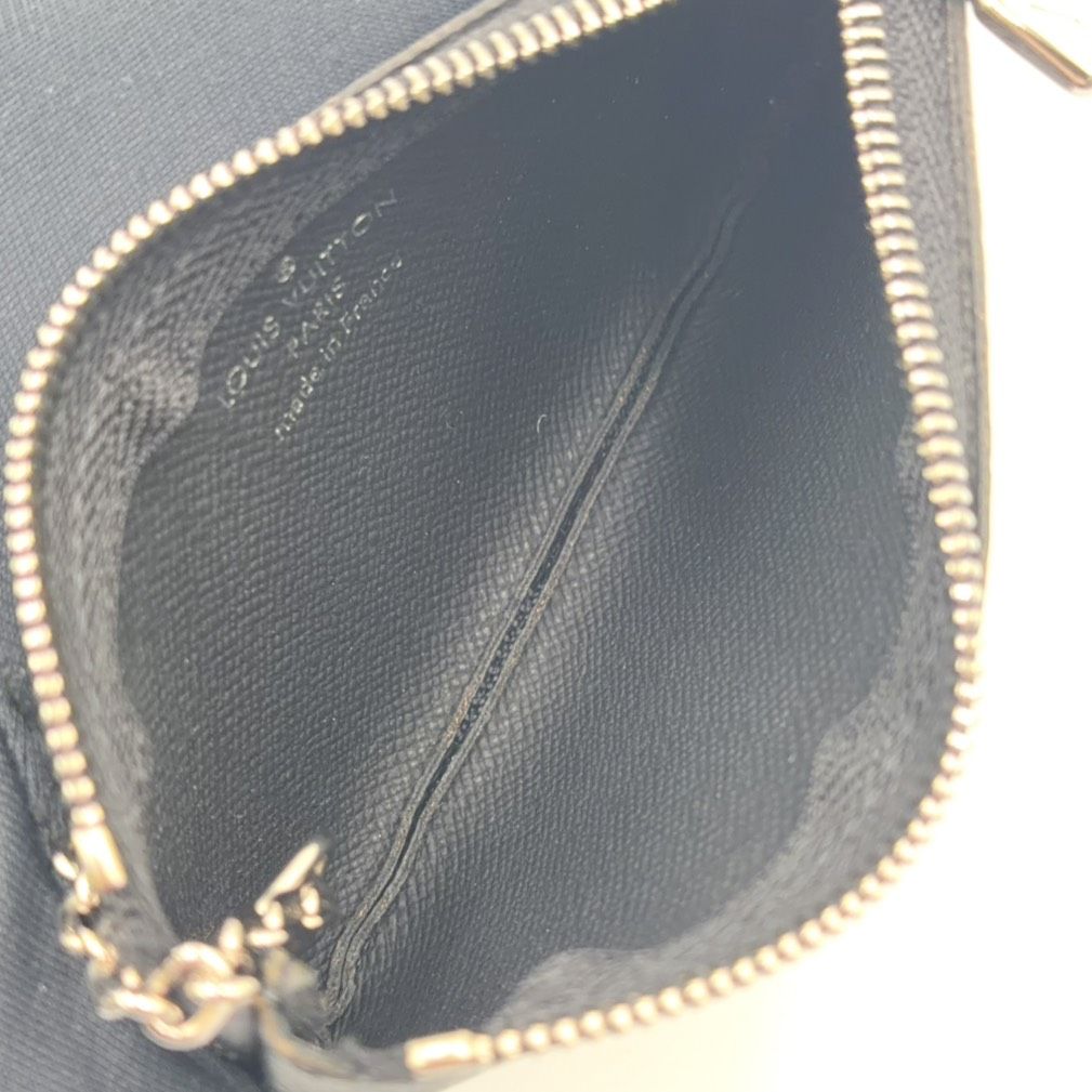 Louis Vuitton Pochette Cles Damier Graphite Leather Black Key Case Silver Key — view 3