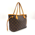 Louis Vuitton Neverfull PM Monogram Leather Brown Light Tote Bag Gold — view 2