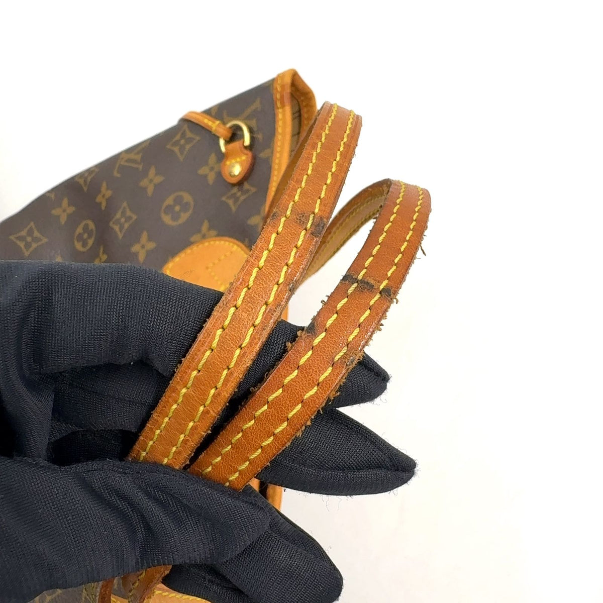 Louis Vuitton Neverfull PM Monogram Leather Brown Light Tote Bag Gold — view 5