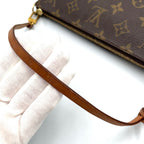 Louis Vuitton Pochette Accessoires Monogram Leather Brown Light Handbag Gold — view 6
