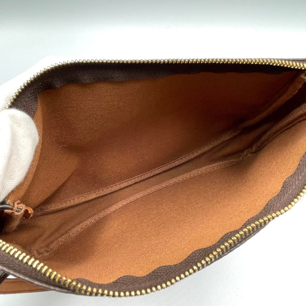 Louis Vuitton Pochette Accessoires Monogram Leather Brown Light Handbag Gold — view 3