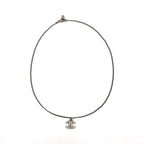 Chanel CC Logo Rhinestone Metal Clear Silver Necklace — view 3