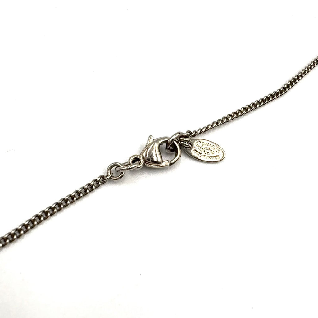 Chanel CC Logo Rhinestone Metal Clear Silver Necklace — view 6