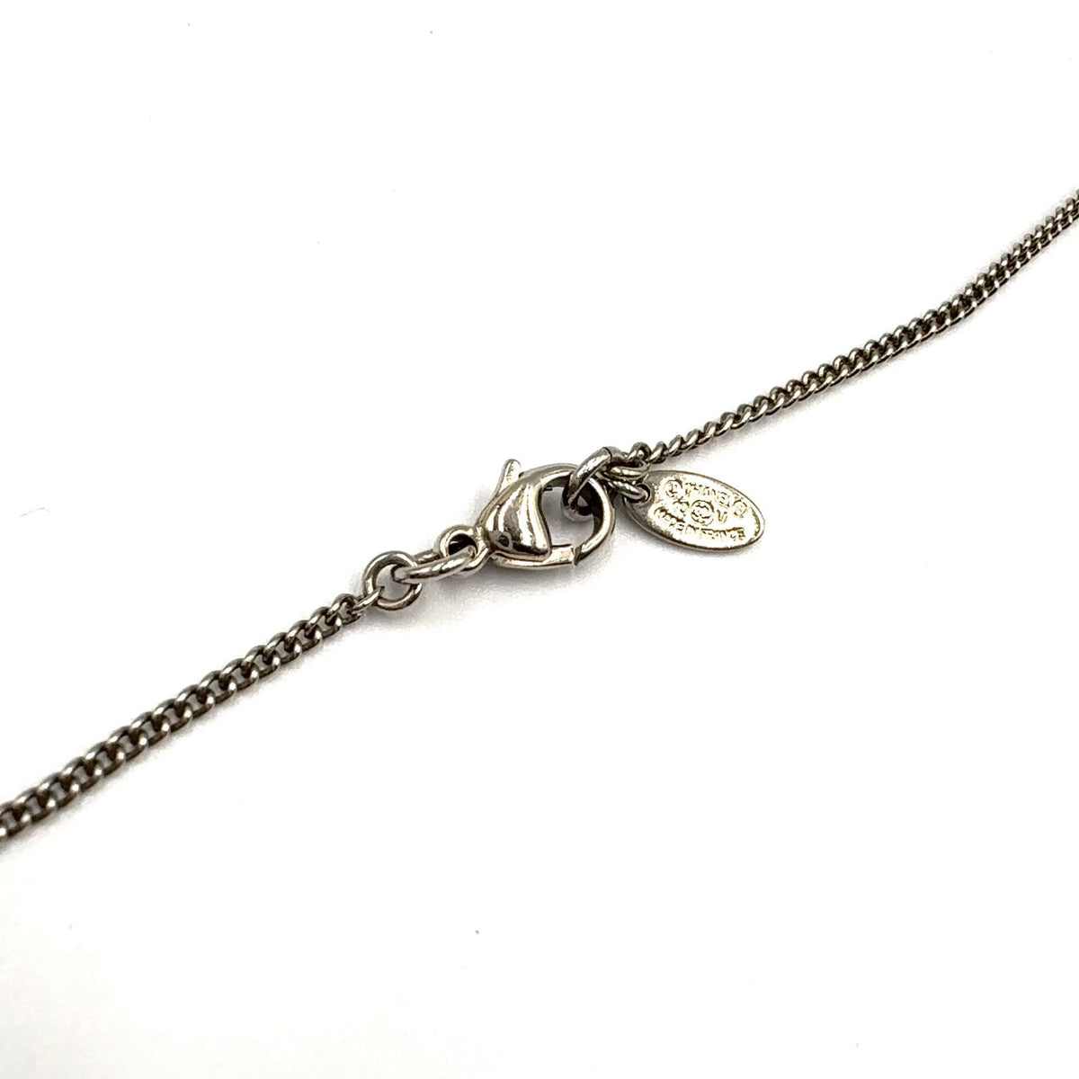 Chanel CC Logo Rhinestone Metal Clear Silver Necklace — view 6