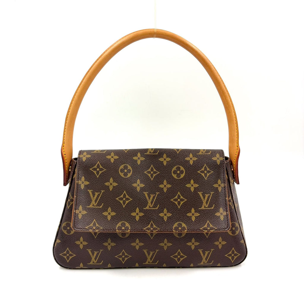 Louis Vuitton Mini Looping Monogram Leather Brown Handbag Gold