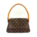 Louis Vuitton Mini Looping Monogram Leather Brown Handbag Gold