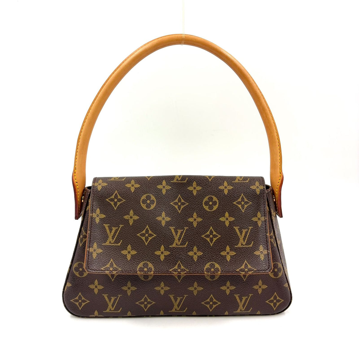 Louis Vuitton Mini Looping Monogram Leather Brown Handbag Gold
