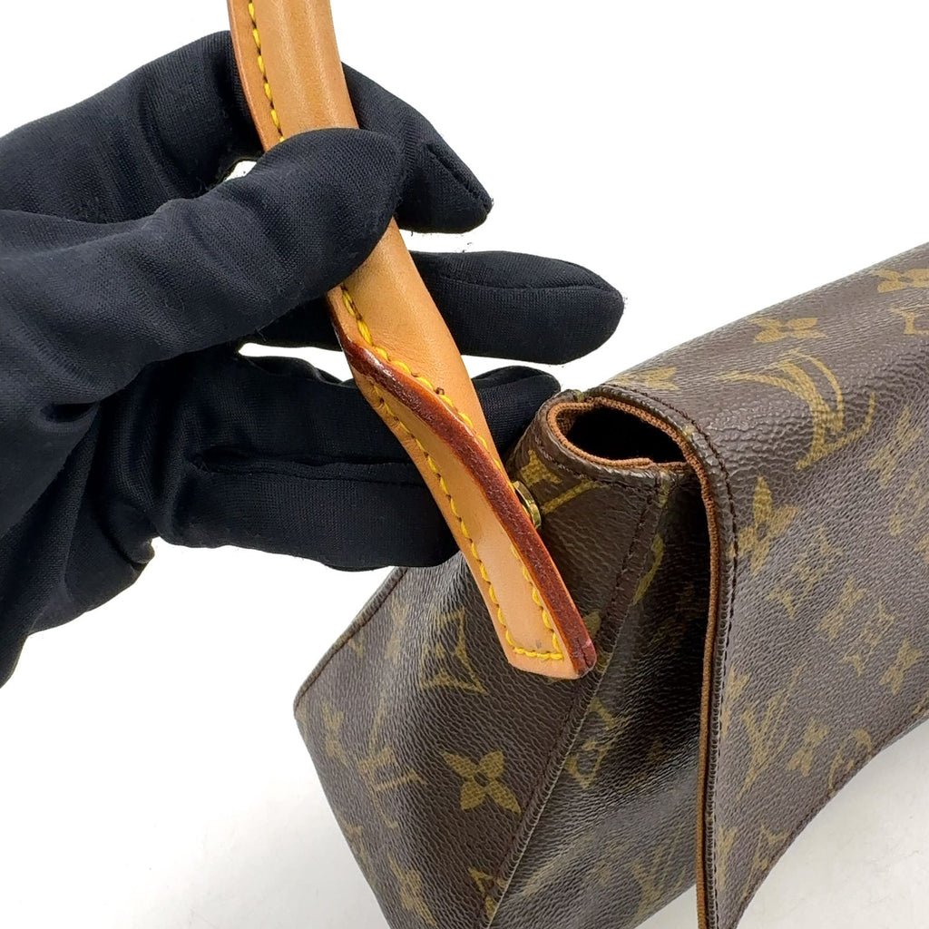 Louis Vuitton Mini Looping Monogram Leather Brown Handbag Gold — view 7