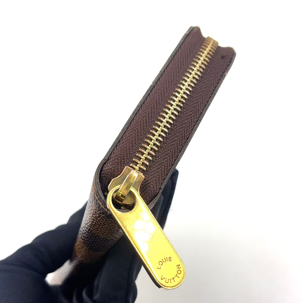 Louis Vuitton Damier Brown Round Zippy Wallet Gold — view 7