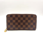 Louis Vuitton Damier Brown Round Zippy Wallet Gold