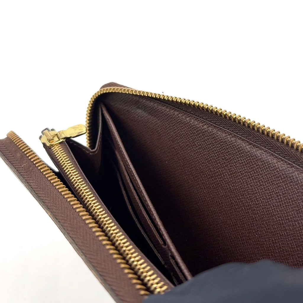 Louis Vuitton Damier Brown Round Zippy Wallet Gold — view 8