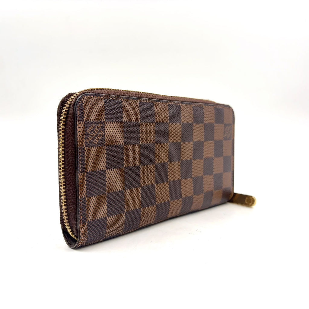 Louis Vuitton Damier Brown Round Zippy Wallet Gold — view 2