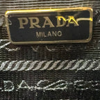 Prada Triangle Logo Saffiano Leather Beige Chain Shoulder Bag Gold — view 4