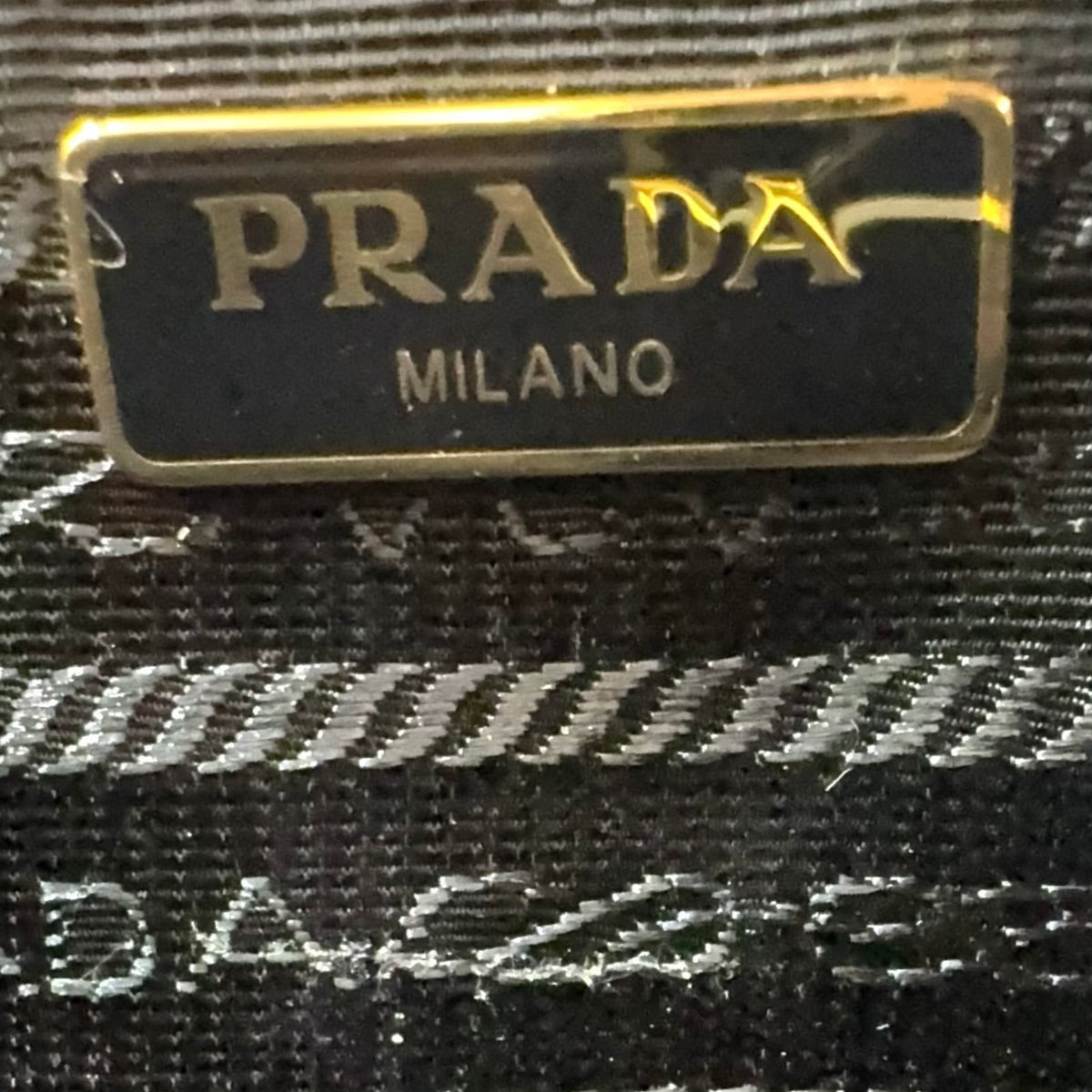 Prada Triangle Logo Saffiano Leather Beige Chain Shoulder Bag Gold — view 4