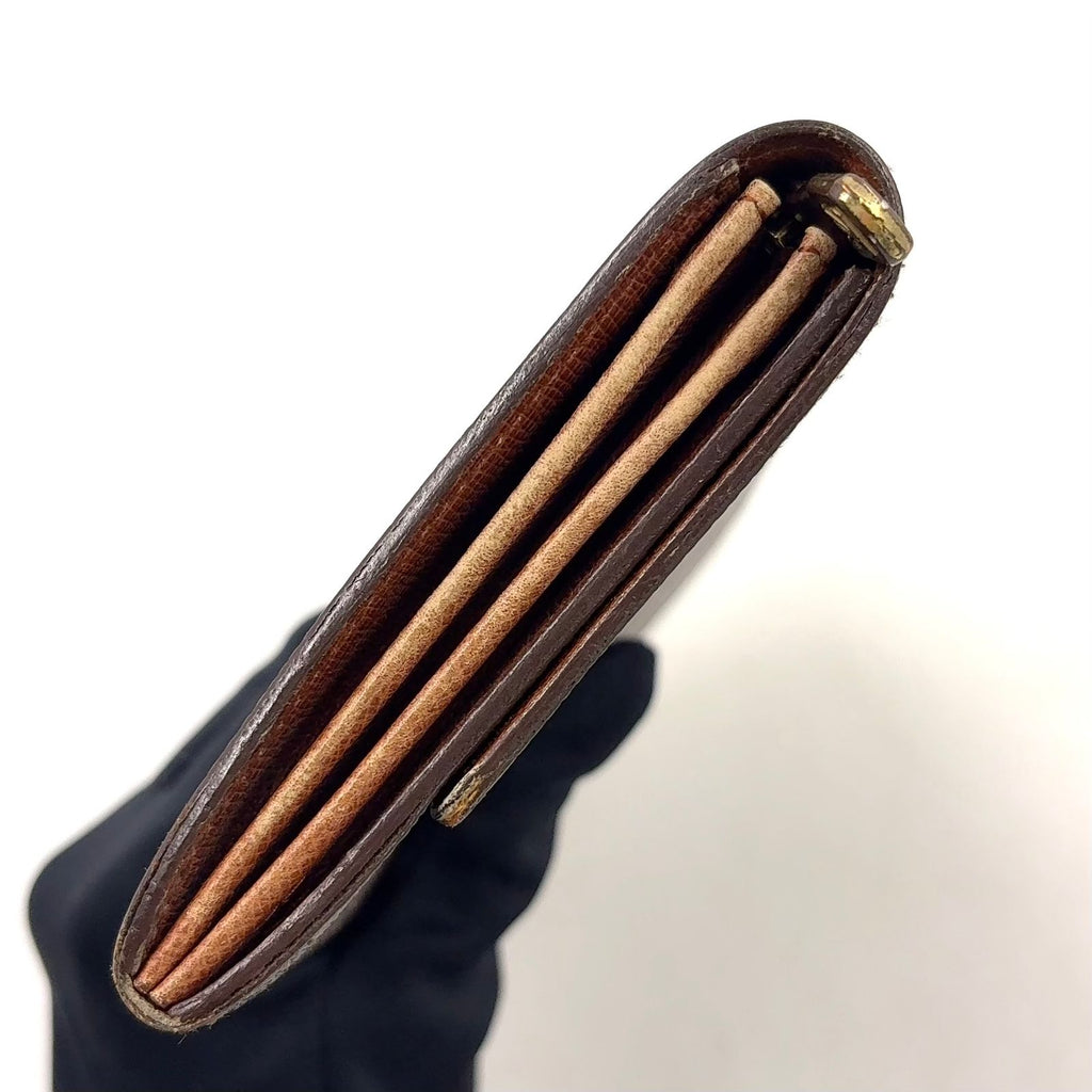 Louis Vuitton Pochette Porte Monnaie Credit Monogram Brown Wallet Gold — view 5