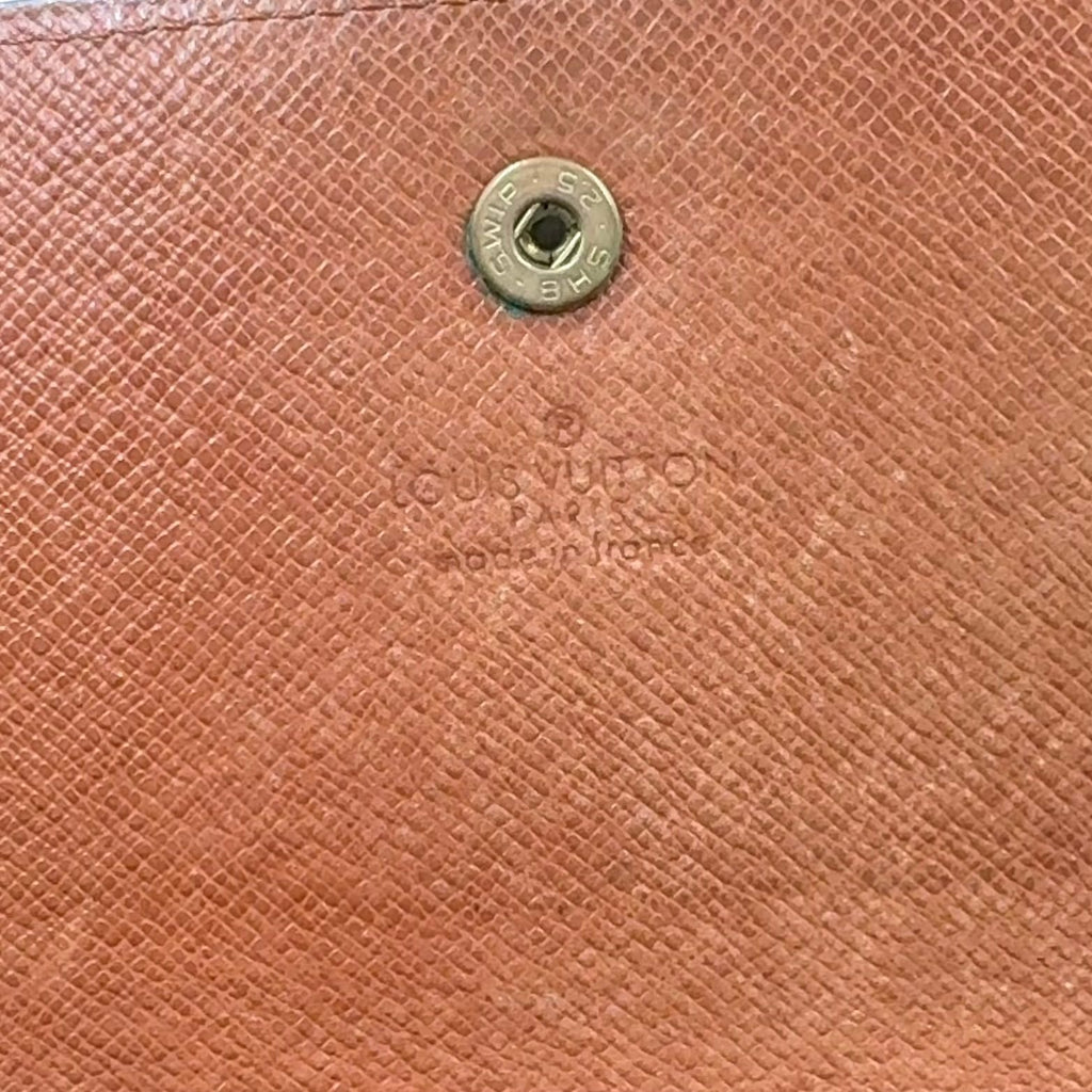 Louis Vuitton Pochette Porte Monnaie Credit Monogram Brown Wallet Gold — view 4