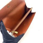 Louis Vuitton Pochette Porte Monnaie Credit Monogram Brown Wallet Gold — view 3