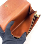 Louis Vuitton Pochette Porte Monnaie Credit Monogram Brown Wallet Gold — view 8