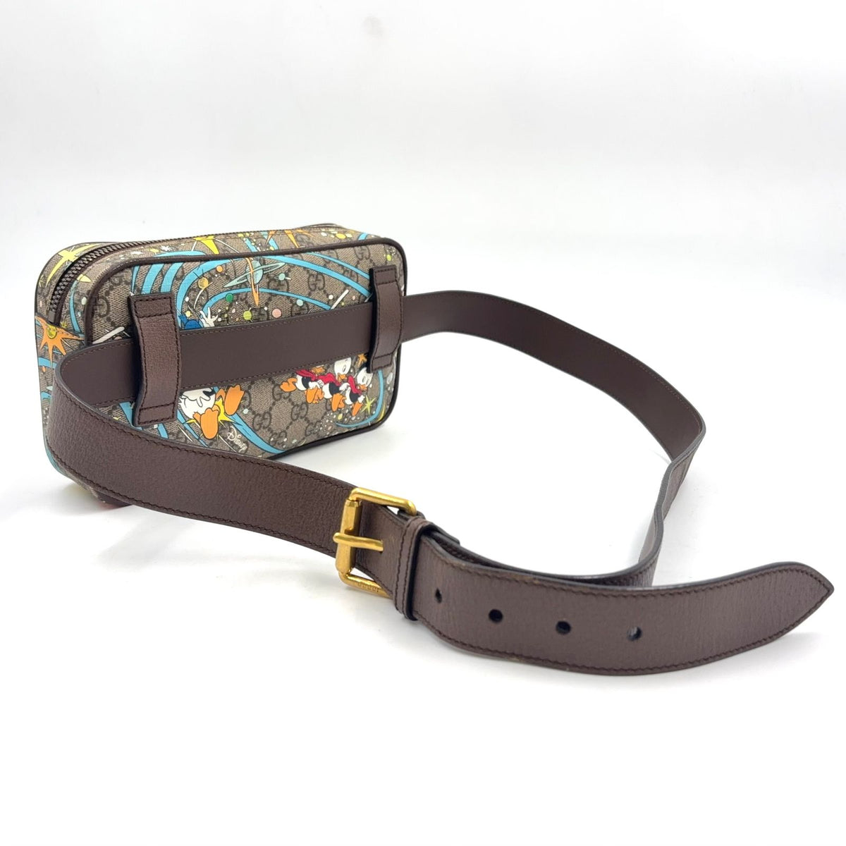 Gucci GG Supreme Disney Donald Duck Waist Bag Leather Brown Multicolor Gold — view 2