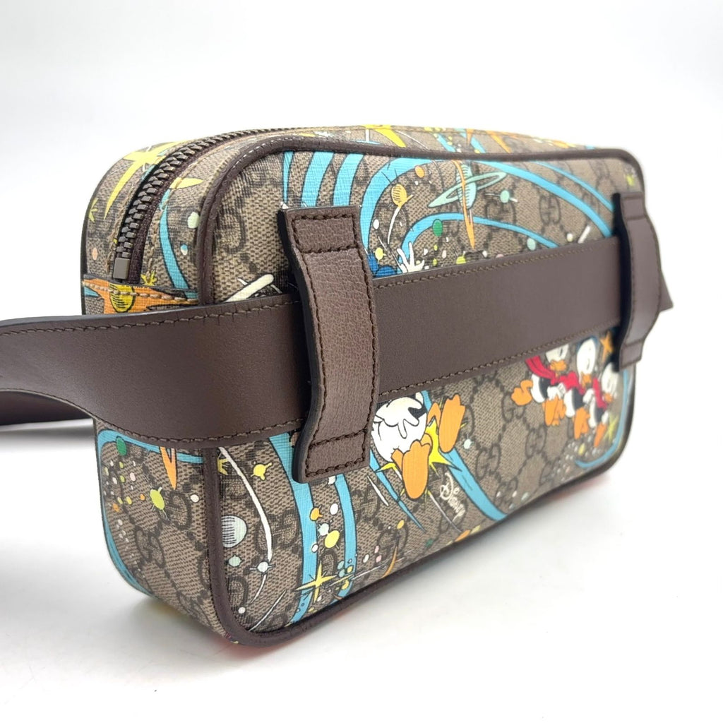 Gucci GG Supreme Disney Donald Duck Waist Bag Leather Brown Multicolor Gold — view 5