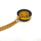 Chanel Camellia Metal Resin Gold Necklace — view 8