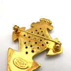 Chanel CC Logo Cross Motif Gold Plated Brooch — view 6