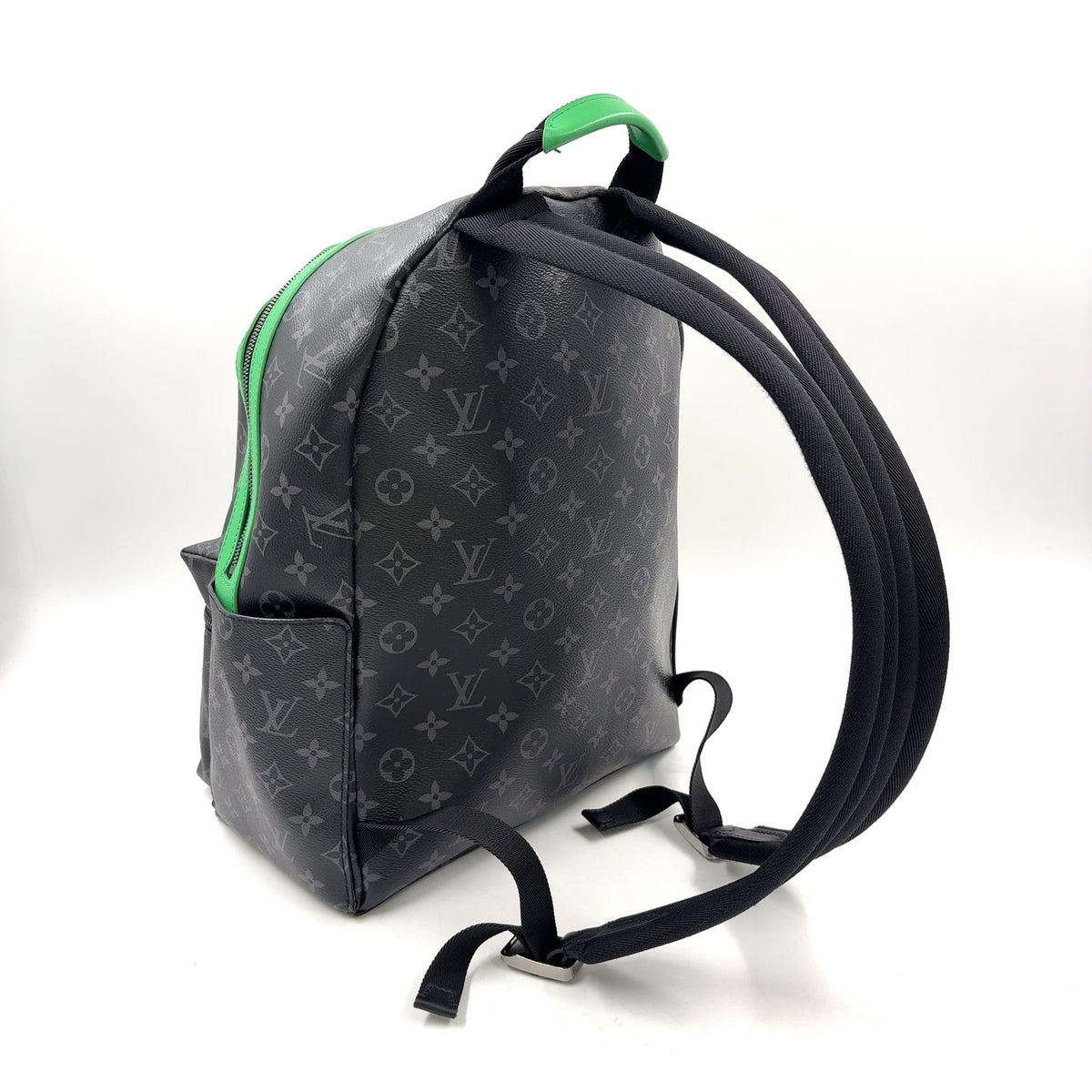 Louis Vuitton Discovery Enabled Leather Green Black Backpack Silver — view 2