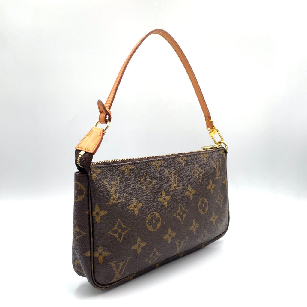 Louis Vuitton Pochette Accessoires Monogram Leather Brown Light Handbag Gold — view 2